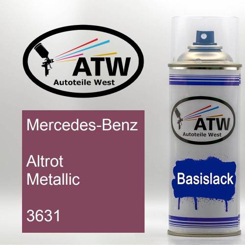 Mercedes-Benz, Altrot Metallic, 3631: 400ml Sprühdose, von ATW Autoteile West.